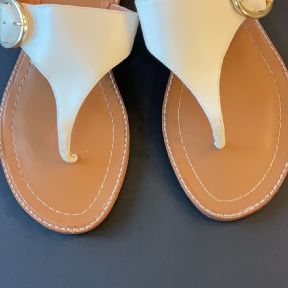 Coach Lesli leather sandal in Chalk size 6.5 - Picture 5 of 10